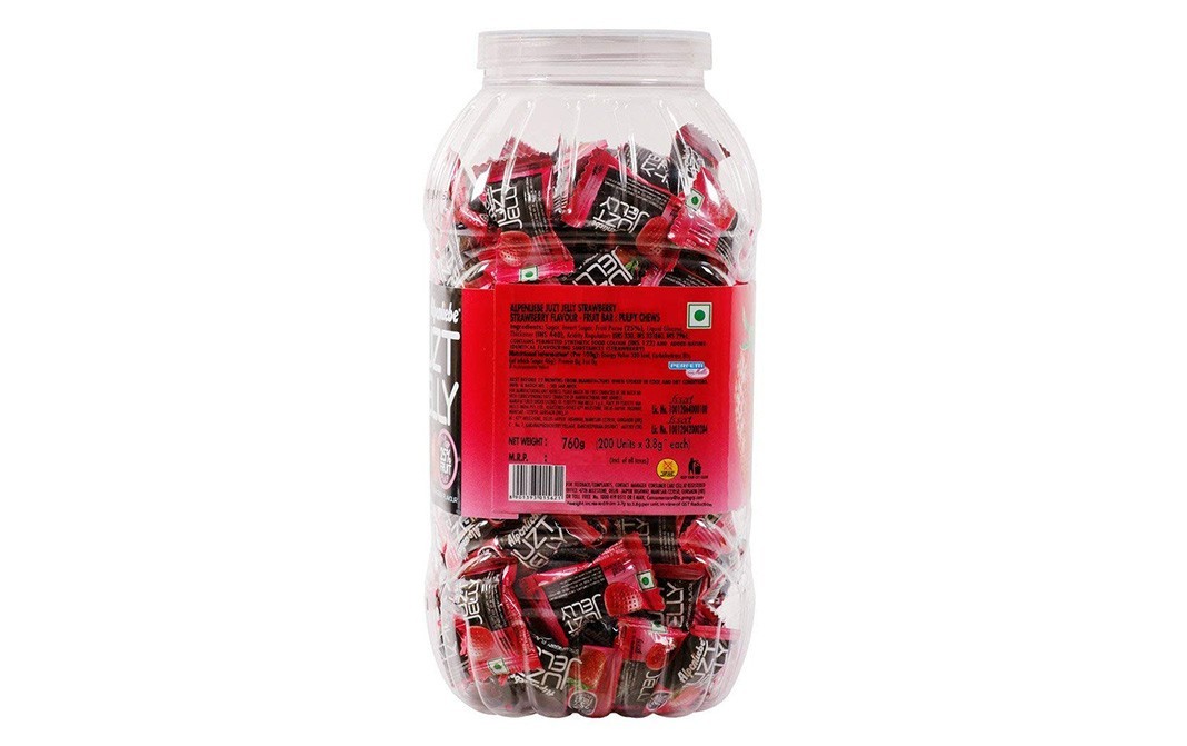 Alpenliebe Juzt Jelly Strawberry Flavour    Plastic Jar  760 grams